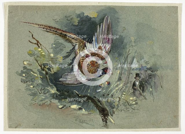 Pheasant and Hunter, 1825-1877. Creator: Charles B Newhouse.