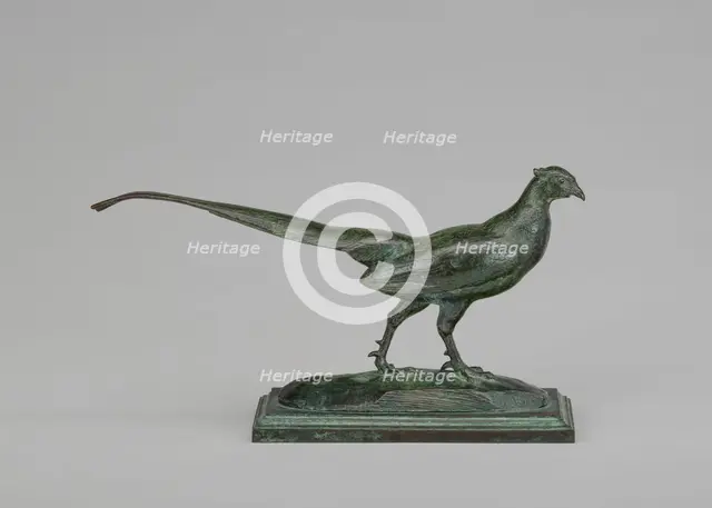Pheasant, Head to Right, model n.d., cast c. 1845/1874. Creator: Antoine-Louis Barye.