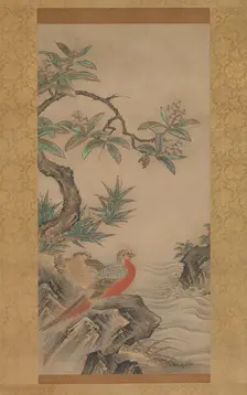 Pheasants among Trees: Flowers of the Four Seasons, probably 1560s. Creator: Kano Shoei