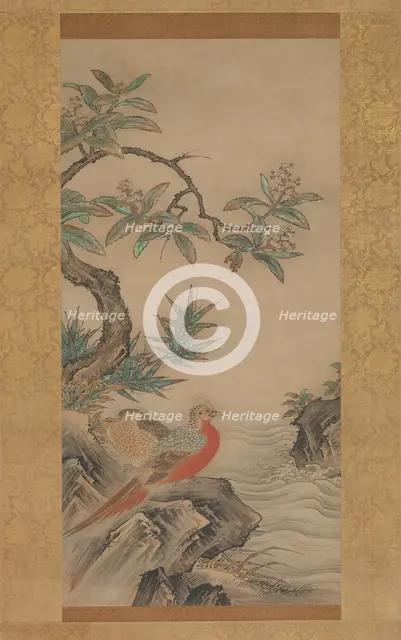 Pheasants among Trees: Flowers of the Four Seasons, probably 1560s. Creator: Kano Shoei.