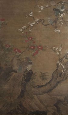 Pheasants and camellias, 1700-1800. Creator: Unknown