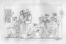 Phemius sings for the suitors of Penelope c1833. Creator: Unknown
