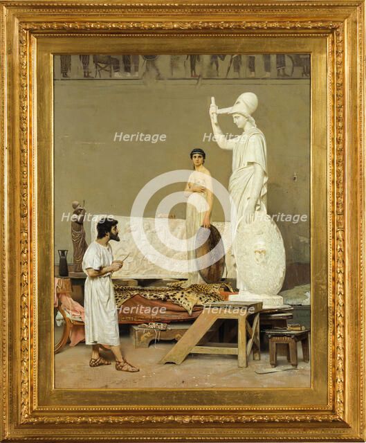 Phidias working on his statue of Minerva, 1869. Creator: Sorbi, Raffaello (1844-1931).