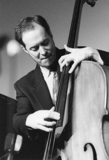 Phil Flanigan, playing double bass, c2006. Creator: Brian Foskett