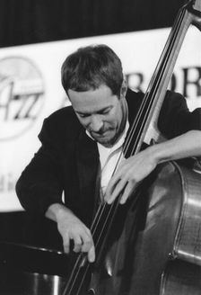 Phil Flanigan, playing double bass, c2002. Creator: Brian Foskett