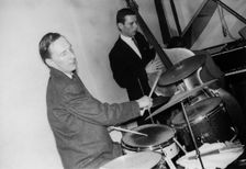 Phil Seamen and Jeff Clyne, Ronnie Scotts, Gerrard Street, London, 1959. Creator: Brian Foskett