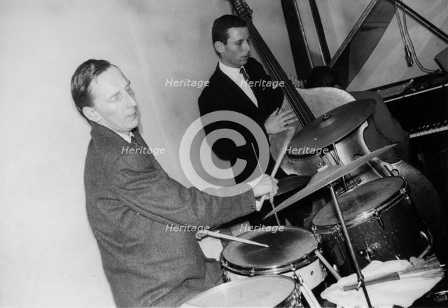 Phil Seamen and Jeff Clyne, Ronnie Scotts, Gerrard Street, London, 1959. Creator: Brian Foskett.