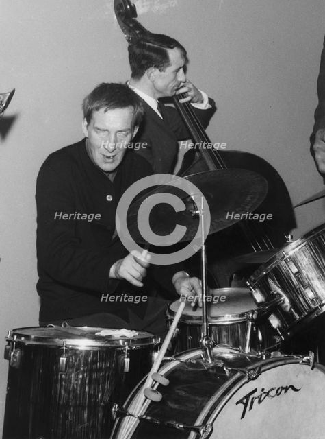 Phil Seamen and Phil Bates, Bull's Head, Barnes, London, c1965. Creator: Brian Foskett.