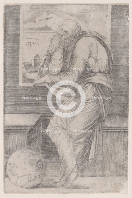 Philoshopher Seated near a Window, ca. 1514-36., ca. 1514-36. Creator: Agostino Veneziano.