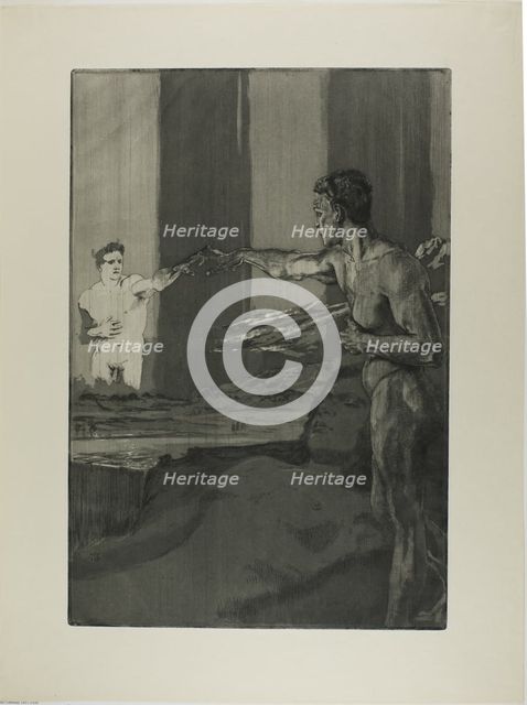 Philosopher, plate three from One Death, Part II, c. 1889. Creator: Max Klinger.