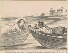 Philosophes d'eau douce ..., 19th century. Creator: Honore Daumier