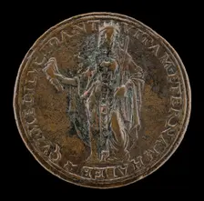 Philosophy with a Manuscript and Sceptre [reverse], 1493/1522. Creator: Unknown