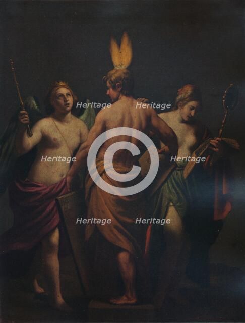 'Philosophy, History, and Prudence awakening the mind to a desire for knowledge', c1624, (1938). Artist: Alessandro Turchi.