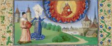 Philosophy Instructing Boethius on the Role of God, about 1460-1470. Creator: Master of Coetivy