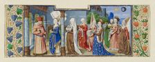 Philosophy Presenting the Seven Liberal Arts to Boethius, about 1460-1470. Creator: Master of Coetivy