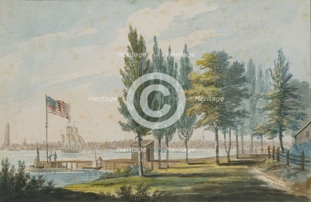 Philadelphia from across the Delaware River, 1811-ca. 1813. Creator: Pavel Petrovic Svin'in.