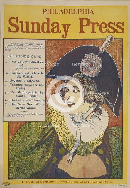 Philadelphia Sunday press. June 2, 1895, c1893 - 1897. Creator: Unknown.