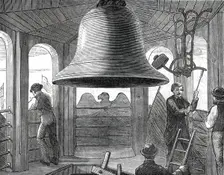 Philadelphia Sketches: in the Belfry, Independence Hall, by one of our special artists, 1876. Creator: Unknown