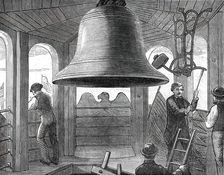 Philadelphia Sketches: in the Belfry, Independence Hall, by one of our special artists, 1876. Creator: Unknown