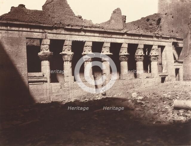 Philae, Cour Intérieure, Colonnade de l'Ouest, 1859/1860. Creator: Louis de Clercq.