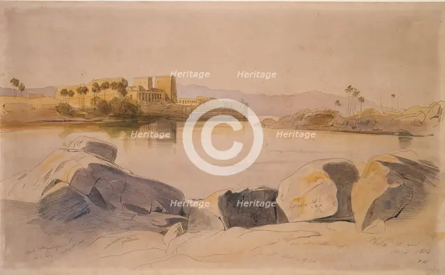 Philae, Egypt, 1854. Artist: Edward Lear.