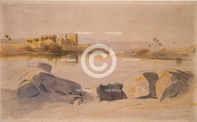Philae, Egypt, 1854. Artist: Edward Lear.