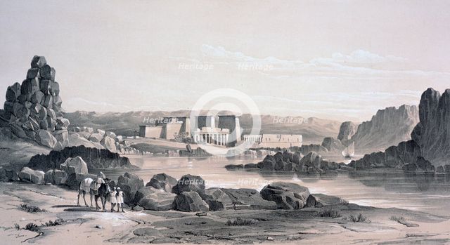 'Philae, Looking South', Egypt, 1843. Artist: George Moore