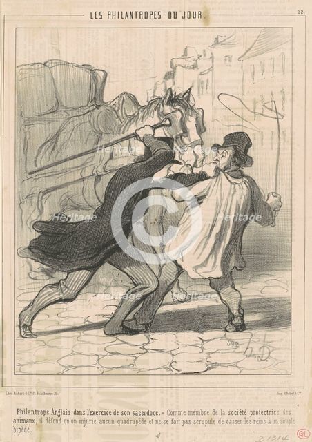 Philantrope anglais dans l'exercice ..., 19th century. Creator: Honore Daumier.