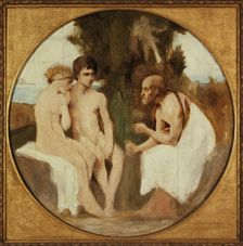 Philétas instruisant Daphnis et Chloé, c.1875. Creator: Jules Elie Delaunay