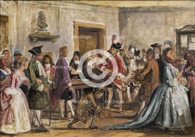 Philemon and his prosecutors. Scene from Det lykkelige skibbrud by Holberg, Act 5, Scene 9..., c1859 Creator: Wilhelm Marstrand.