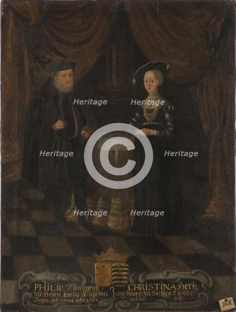 Philip, 1504-1567, Landgrave of Hesse-Kassel. Christina, 1505-1549, c16th century. Creator: Anon.
