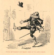 Philip (of England and Spain) hears of his wife's death 1897. Creator: John Leech