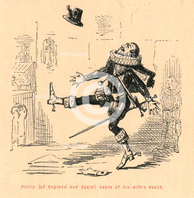 'Philip (of England and Spain) hears of his wife's death', 1897. Creator: John Leech.