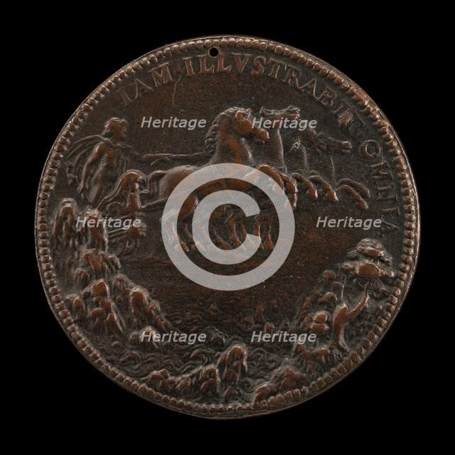 Philip as Apollo in a Chariot Drawn across the Sky by Four Horses [reverse], 1555. Creator: Jacopo da Trezzo.