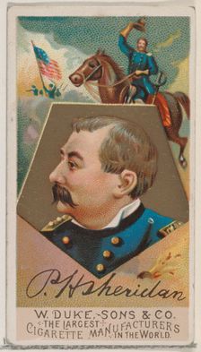 Philip H. Sheridan, from the series Great Americans (N76) for Duke brand cigarettes, 1888., 1888. Creator: Unknown