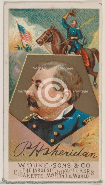 Philip H. Sheridan, from the series Great Americans (N76) for Duke brand cigarettes, 1888., 1888. Creator: Unknown.