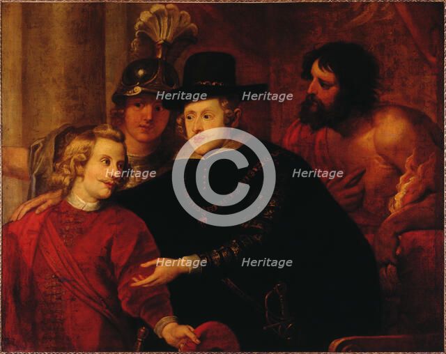 Philip IV of Spain (1605-1665) sending off his brother Cardinal-Infante Ferdinand of Austria (1609-1 Creator: Seghers, Gerard  .