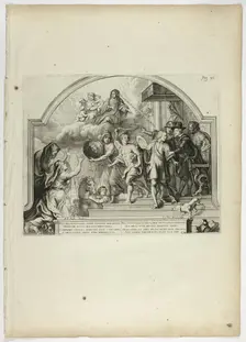 Philip IV Appointing Prince Ferdinand Governor of the Netherlands, plate 25 from Casperius..., 1642. Creator: Theodoor van Thulden