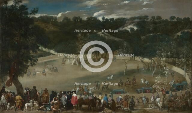 Philip IV hunting Wild Boar (La Tela Real), c. 1632-1637. Artist: Velàzquez, Diego (1599-1660)