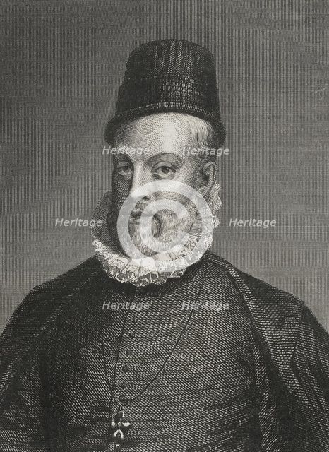 Philip II, (1527-1598), King of Spain (1556-1598), 1856.  Creator: Charles Geoffroy.