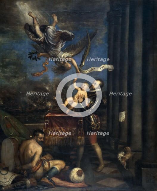 Philip II offering the Infante don Ferdinand to Victory, ca 1573-1575.