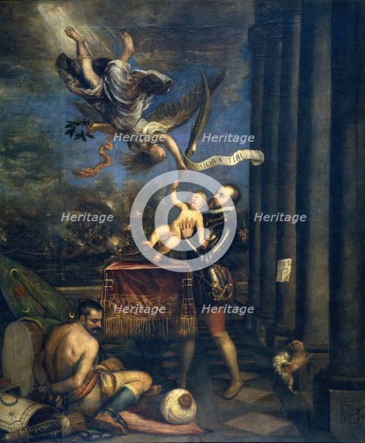 Philip II offering the Infante don Fernando to the Heavens, between c1573 and c1575. Creator: Titian.