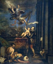 Philip II offering the Infante don Fernando to the Heavens, between c1573 and c1575. Creator: Titian