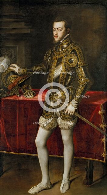 Philip II in Armour, 1551. Creator: Titian.