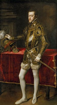 Philip II in Armour, 1551. Creator: Titian
