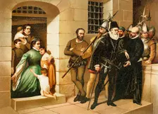 Philip II, King of Spain (1556-1598) visiting the prison of the family of Antonio Pérez..., 1890. Creator: Unknown