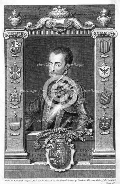 Philip II, King of Spain, 16th century, (1735). Artist: George Vertue