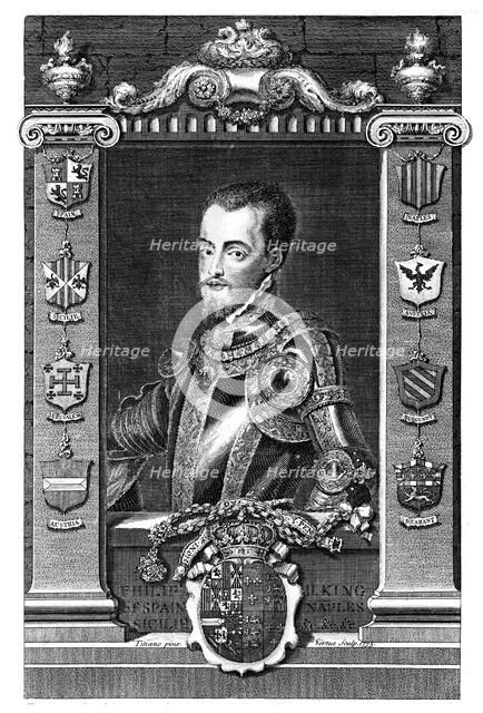 Philip II, King of Spain, (1735).Artist: George Vertue