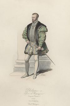 Philip II, king of Spain. (Valladolid, 1527-San Lorenzo del Escorial, 1598), son of Charles I, en…