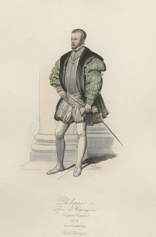 Philip II, king of Spain. (Valladolid, 1527-San Lorenzo del Escorial, 1598), son of Charles I, en…